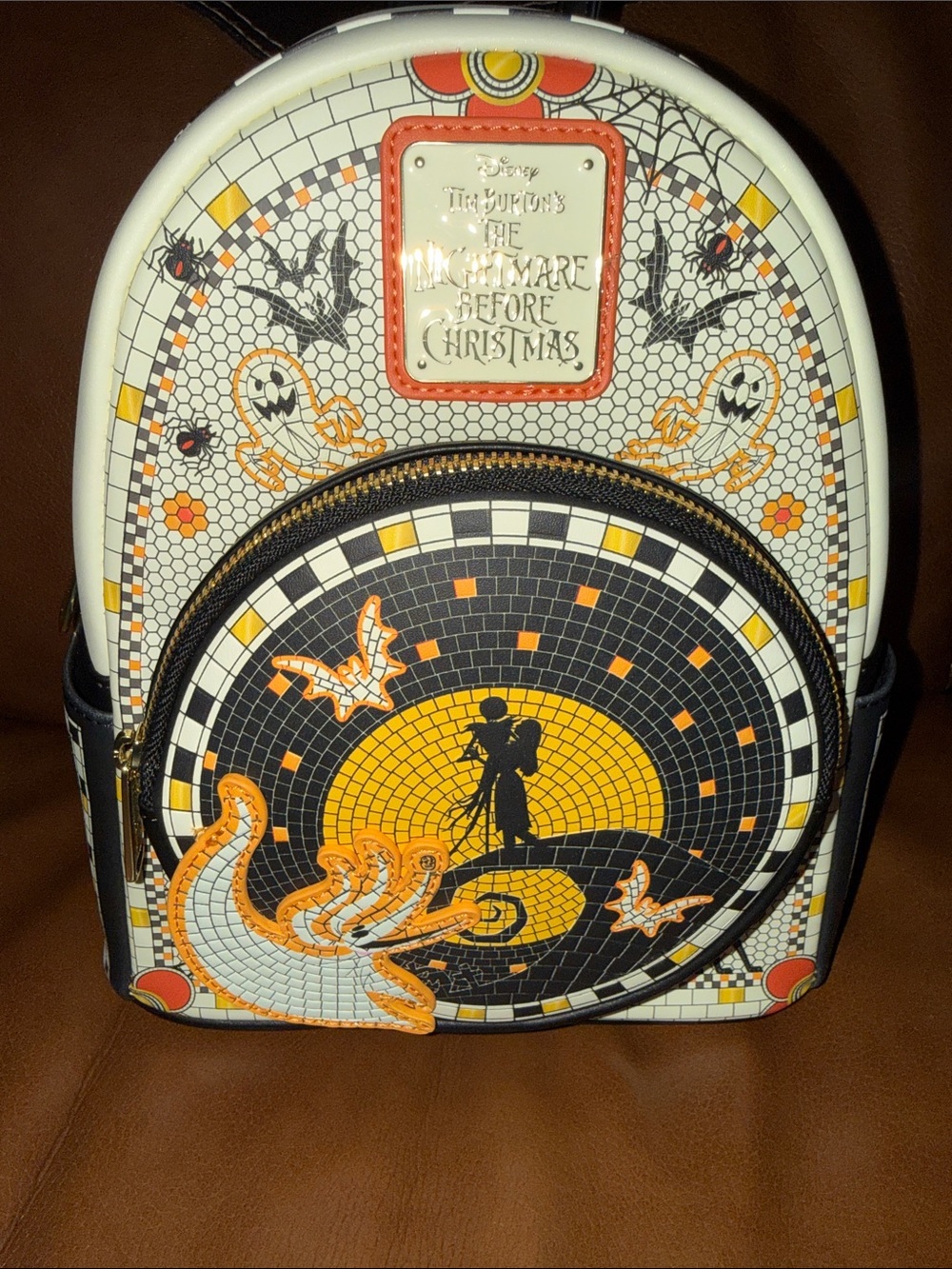 Disney The Nightmare Before Christmas Mini Backpack - White/Black/Gold